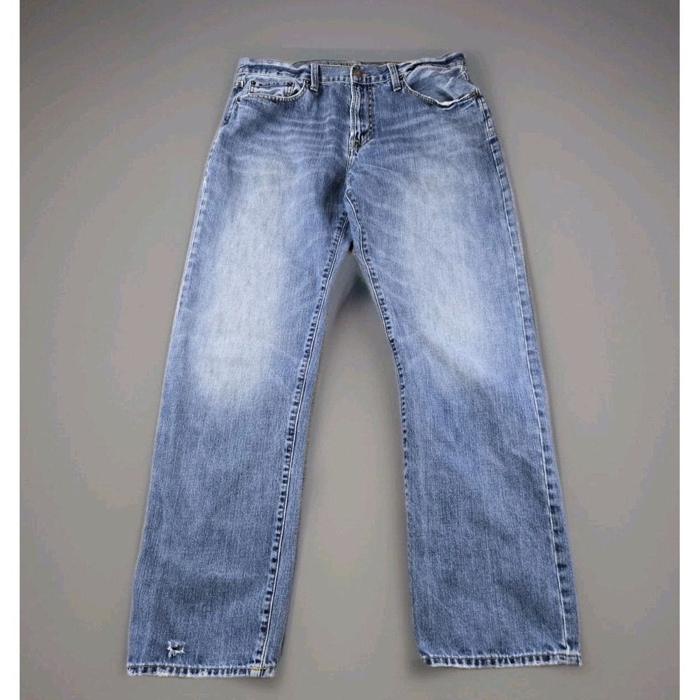 American Eagle Men's Denim Jeans Mid Rise Relaxed Straight Leg 100% Cotton 36x33